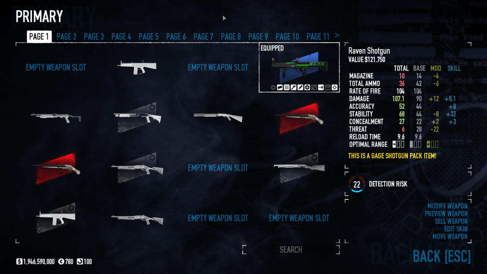 Weapon Selection Weapon Selection