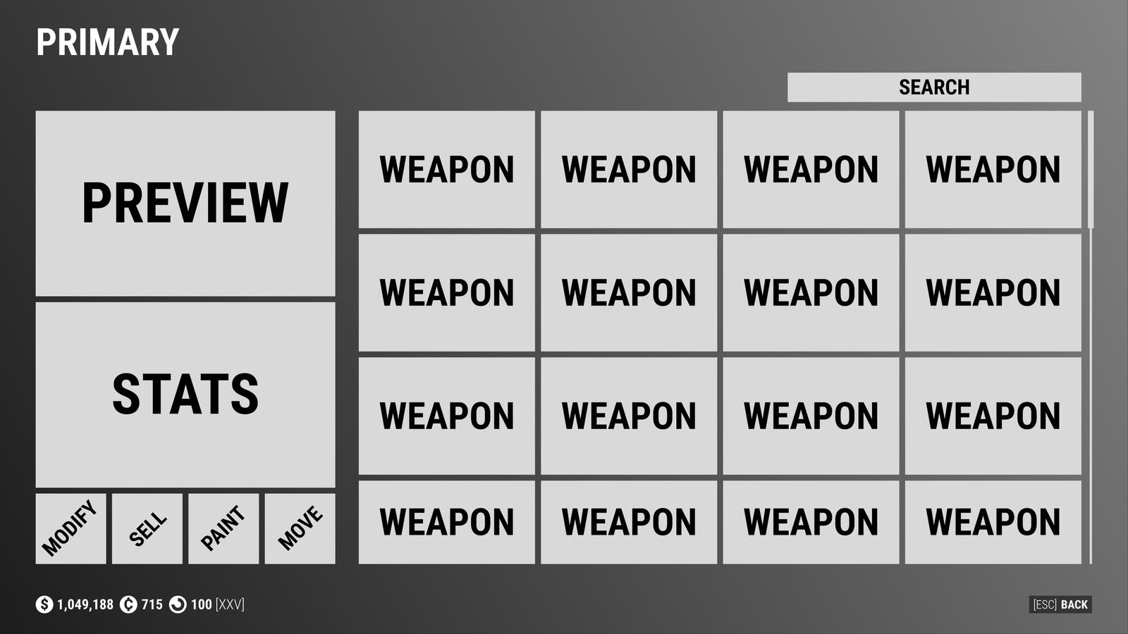 Weapon Selection Weapon Selection