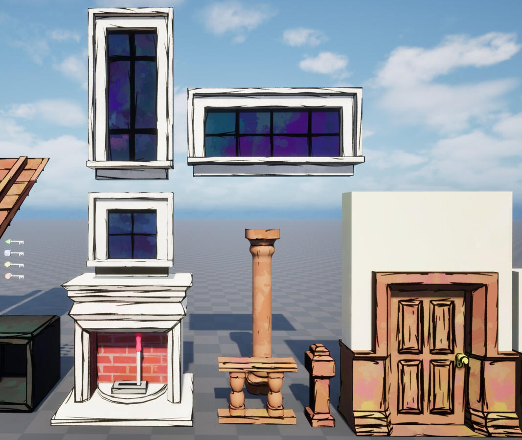 Windows and Fireplace
