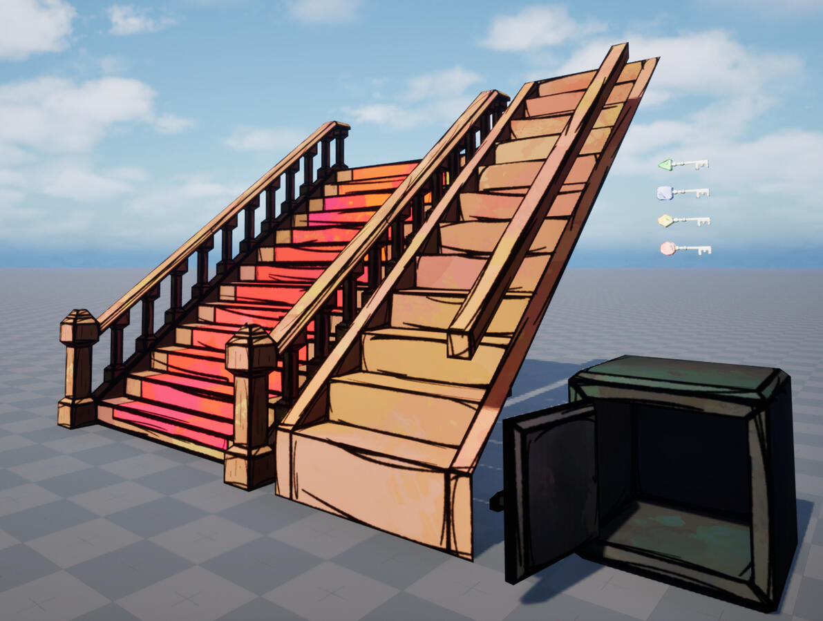 Stairs, Safe and Keys